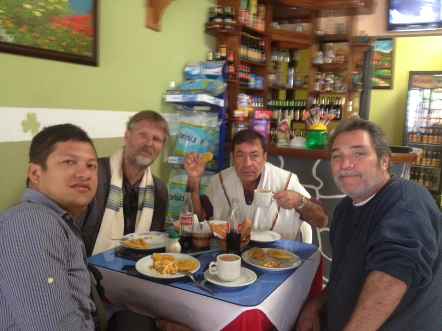 Frank Hines, Mark Carter, Publio, Juan Carlos - friends in the Andes North of Bogota Colombia