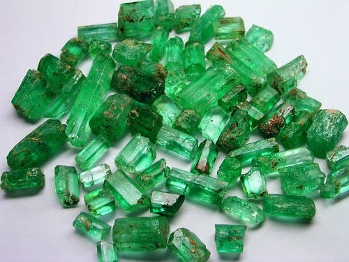 Emerald rough crystals right out of the mine