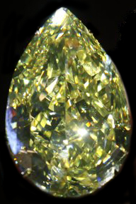 A 110 carat yellow diamond named the ?Cora Sun-Drop? and was offered for sale at an auction on November 15, 2011 by Sotheby?s Magnificent Jewels in Geneva, Switzerland
